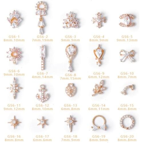 Japanese Nail Art Jewelry Alloy Zircon DIY Metal Jewelry Diamond Phototherapy Nail Decal DIY Three-dimensional Nail Decoration