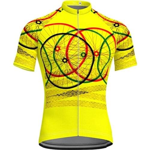 Funny Yellow Cycling Jersey Quick Dry Short Sleeve Bike Wear Clothing Mtb Jersey Triathlon Maillot Ciclismo Hombre Summer