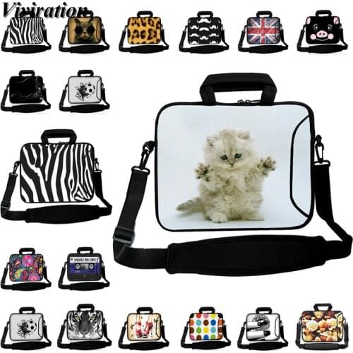 Girls Women Laptop Bag 14 15 13 12 10 17 17.3 Notebook Case 15.6 Cat Prints Capa Para Funda Portail Bolsas Computer Accessories