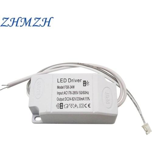 ZHMZH 8-24W LED Constant Current Driver 230mA DC Output Power Supply 176-265V AC Input Lighting Transformer For Ceiling Lights