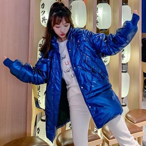 2020 Blue Coat Jacket Winter Womens Hooded Warm Parkas Down Cotton Outwear Hight Quality Female New Winter Coats Collection Hot