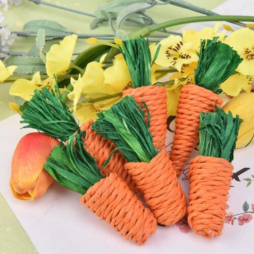 3Pcs/Set Carrot Shaped Rabbit Hamster Chew Bite Toys Guinea Pig Tooth Cleaning Toys