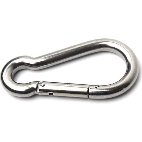 304 Stainless Steel Mountaineering Buckle Mini Silver Spring Carabiner Snap Hook Keychain Survival Outdoor
