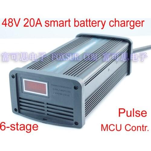 48V 20A 6 step Lead Acid Battery Charger, 1000W battery charger, Negative Pulse charger, battery maintainer