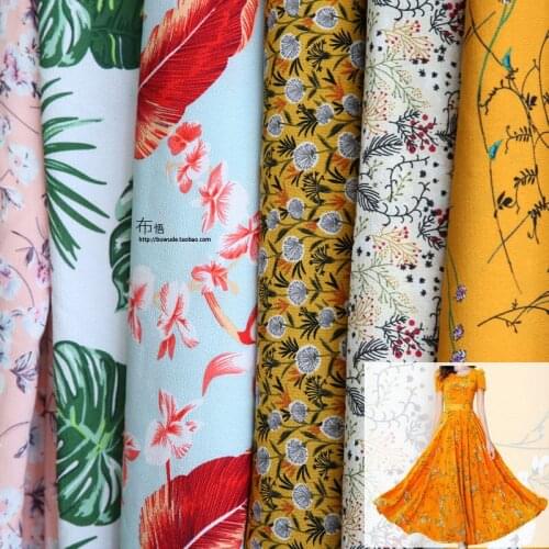50cm*150cm/Piece,Floral Georgette Printing Impervious Thickened Snow Spinning Cloth,Dress And Skirt Fabric,DIY Handmade Material