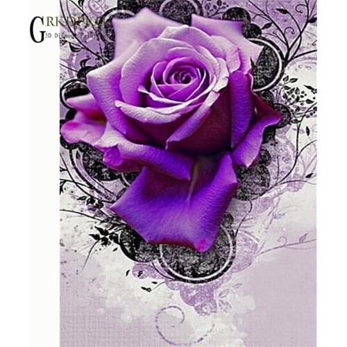 5D diy diamond painting Blue rose drill full square diamond embroidery Cross stitch pictures of rhinestones Wedding decoration