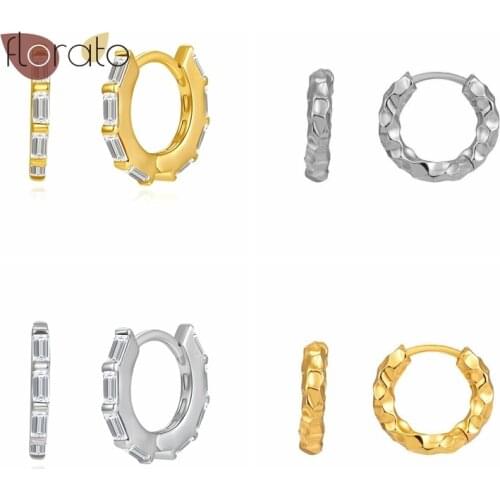 925 Silve Korean Fashion Rhombus Crystal Hoop Earrings Exquisite Jewelry For Women Minimalist CZ Earrings Birthday Gifts