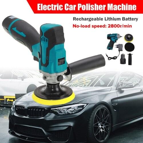 Cordless Electric Polisher Machine Kit Car Polishing Waxing Cleaner Orbital Action 5 Speed Sander Buffing with 2 Lithium Battery