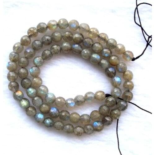 Natural Labradorite Faceted Round Shape 5.5mm Loose Beads For Jewelry Making DIY Bracelet Necklace Earrings