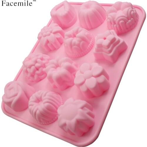 Flowers Silicone Non Stick Cake Bread Mold Chocolate Jelly Candy Baking Mould Kitchen Tool Accessories 01019 Gift