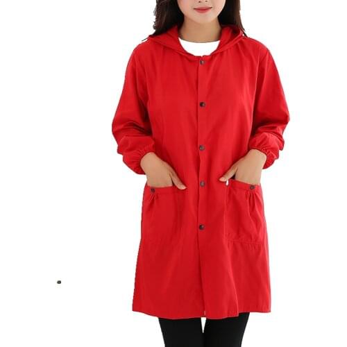 Chef Apron Kitchen Household Waterproof Oil-proof Adult Hooded Womens Coat Work Clothes Winter Chef Restaurant Uniform