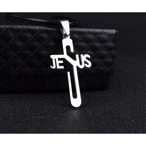 Jesus Cross Necklaces for Women Stainless Steel Never Fade Pendants Rope Chain Religious Necklaces Men Christian Jewelry Gift