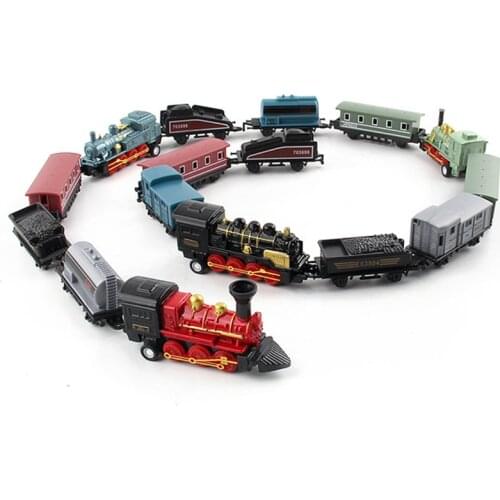 Simulation Retro Steam Train Alloy Mode Childrens Educational Funny Inertia Toy Childrens Puzzle Splicing Toys For Baby Kids