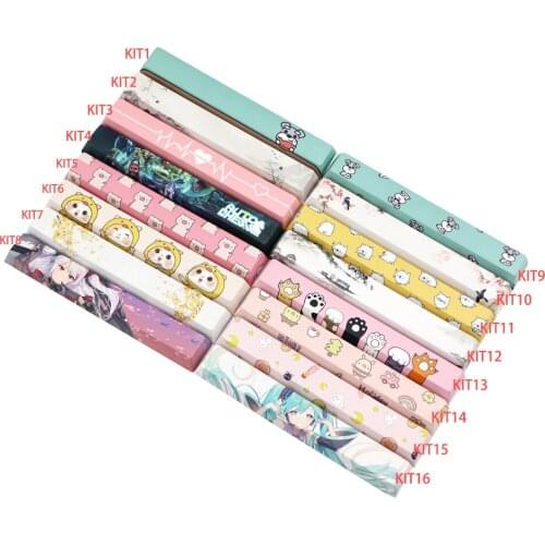 6.25u Space Bar Keycap PBT Cute Lovely Anime Cartoon Spacebar Five Side Dye Sublimation Cherry Mx Switch for Mechanical Keyboard