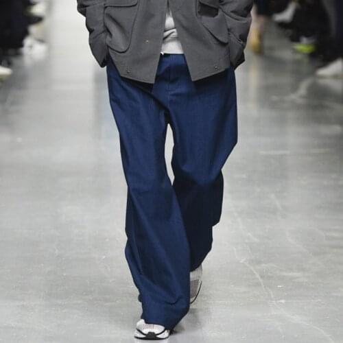 Mens casual pants wide-leg pants straight-leg pants 2020 autumn and winter new European and American loose plus size corduroy m