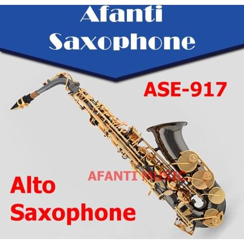 Afanti Music Eb Nickel Alloy Copper body Black Nickel Gold Alto Saxophone (ASE-917)