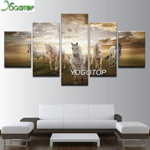 5 Pieces Running Steed Clouds Animal Horses diy Diamond Painting cross-stitch 5D Full Mosaic Diamant Embroidery Wall art ML1131