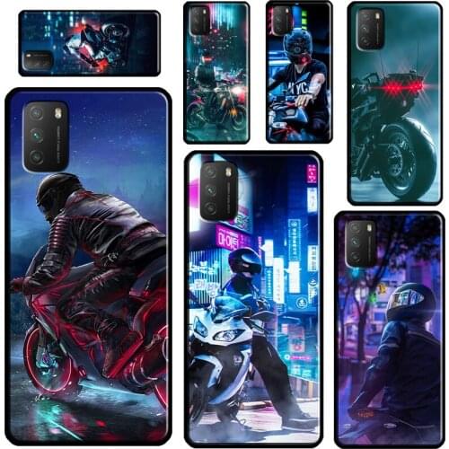 Neon Motorcycle Biker For POCO X3 Pro M3 F1 F2 F3 Phone Case For Xiaomi Mi 11 Lite 9 10 A3 Mi 11 Ultra 10T Pro