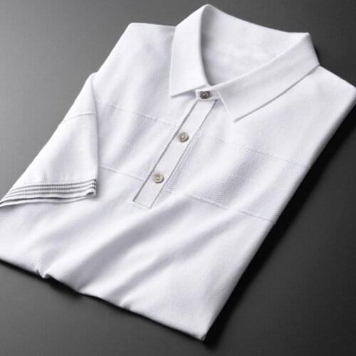 New Summer Men T-shirts Luxury Short Sleeve Knitted Mens T-shirts Plus Size 4xl Business And Casual Slim Fit Thin Man T-shirts