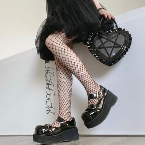 Devilian Little Bat Style Demon Dark Goth Punk Platform Lolita Shoes Kawaii Shoes Loli Cosplay High Heel Genuine Leather Shoes