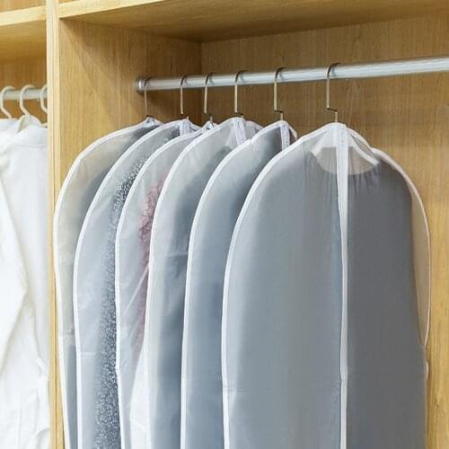 1PC Transparent Dustproof Cloth Cover Bags Wardrobe Organizador Armario Saver Space Holder Hanging Clothes Dust Cover