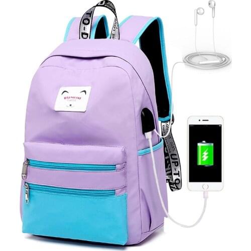 Casual Women Backpack USB Charging Backpacks School Bags For Teenagers Girl Laptop Backpack mochila feminina Students Satchel