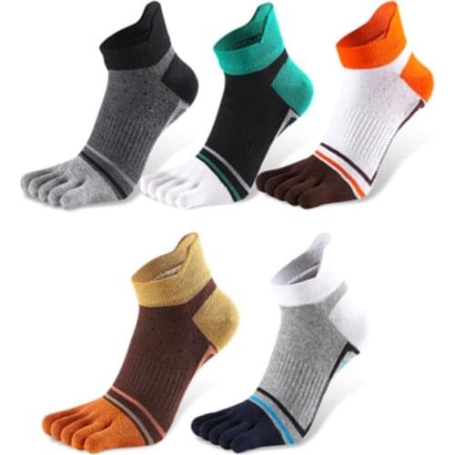 Sports Sock Five Finger Socks Toe Breathable Ankle Running Cycling Mens Sport Male Cotton Soft Sock
