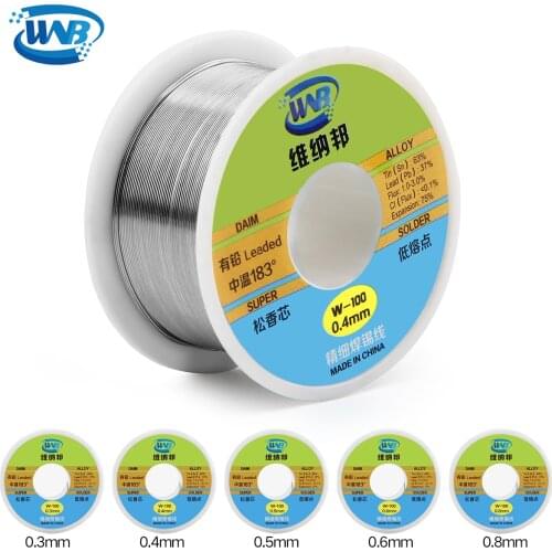 WNB 90g High Purity 183℃ Melting Point Tin-lead Soldering Wire Roll Melt Rosin Core No-clean Solder Flux 2.0% Iron Cable Reel