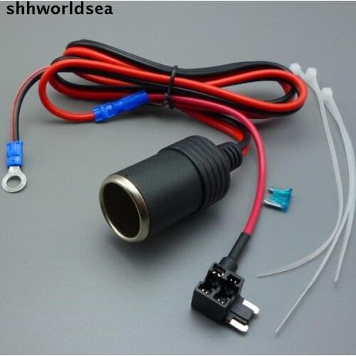 Worldgolden 1/5/50/100pcs 1M 1.5mm2 Car Cigarette connector Cigar Lighter socket DC12V 24V Extension Micro Fuse Tap Holder
