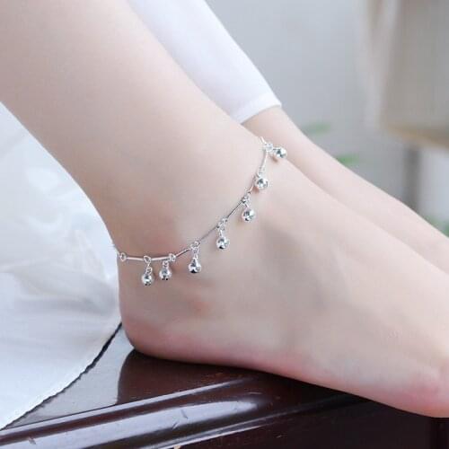 Everoyal Top Quality Bell Silver Bracelets For Women Jewelry Fashion 925 Sterling Silver Anklets Girl Party Accessories Summer