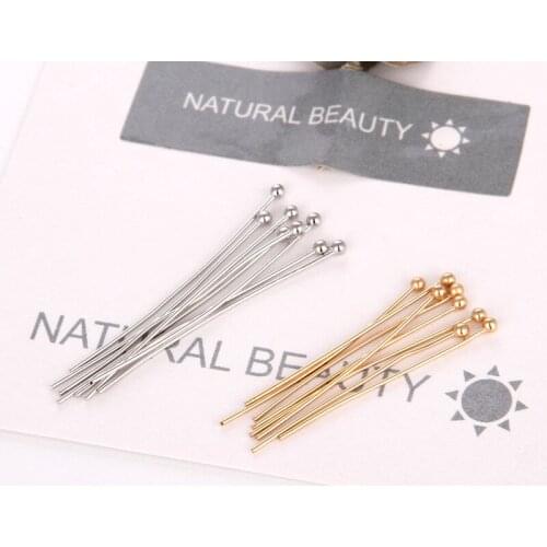 100Pcs The Latest Diy Accessories Gold-plated Copper Round Header Beaded Ball Needle Manual Accessories Accessories