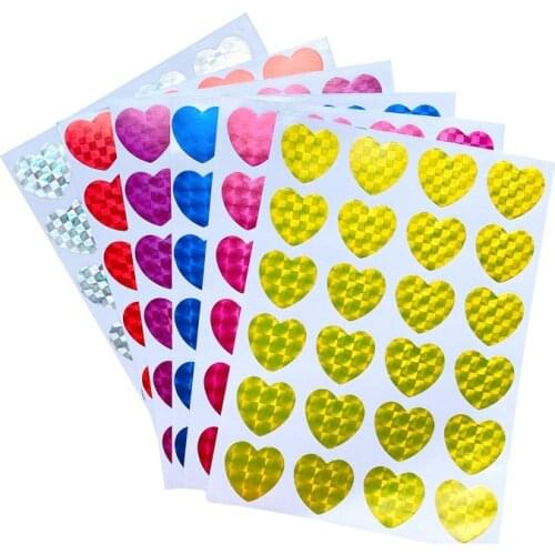 240pcs Sealing Stickers Children Student Reward Stationery Laser Love Heart Blank DIY Valentines Day Gift Decoration Sticker