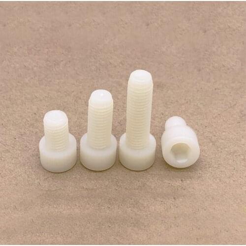 30pcs M3 nylon Allen cap head screws hex socket cylindrical headel knurled screw mechanical bolts plasticl bolt 5mm-25mm long