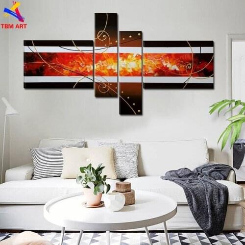 4PCS Thick Texture Hand Painted Modern Abstract Oil Painting on Canvas Wall Art Gift No Frame for Living Room Decoration JYJZ051