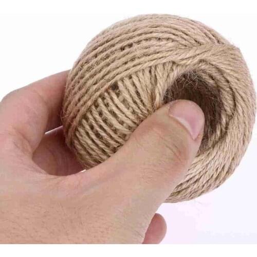 50m Jute Twine Country Rustic Wedding Baby Shower Birthday Christmas Box Gift Table Bottle Decoration Centerpiece Ribbon Pa Q9K5
