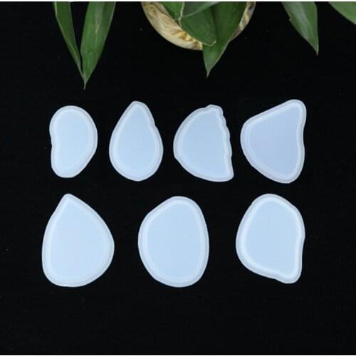 7 Pcs Crystal Epoxy Resin Mold Hanging Tag Listed Pendant Mirror Silicone Mould A0NF