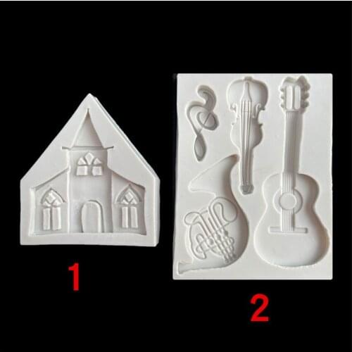 8.2*7.3*1CM DIY Sugar Craft Cake Vintage European Castle Silicone Mold Fondant Mold Cake Decorating Tools Gum Paste Mold