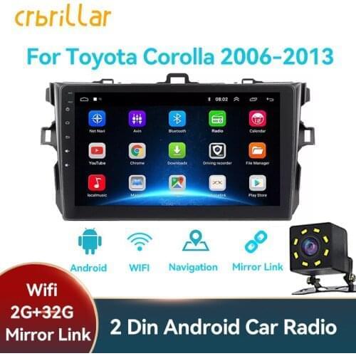 9 Inch Android Car Stereo Touch Screen GPS Audio Player WIFI 2 Din Mirrorlink Stereo Receiver for Toyota Corolla 2006 2007-2013