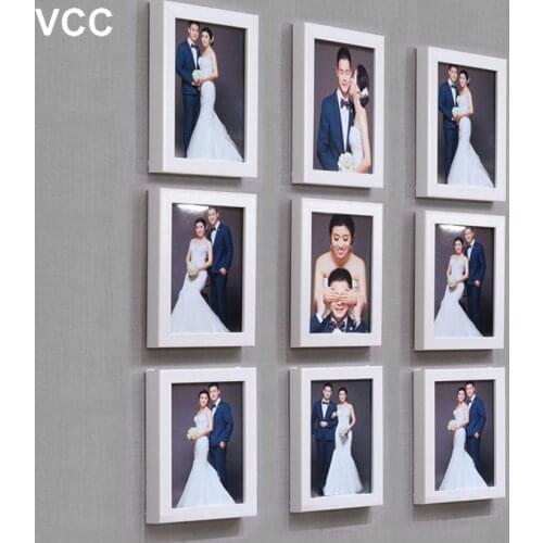 9 Pcs/Set Black Classic Photo Frame For Wall Hanging Wedding Couple Recommendation White Pictures Frames Wall Frame Home Decor