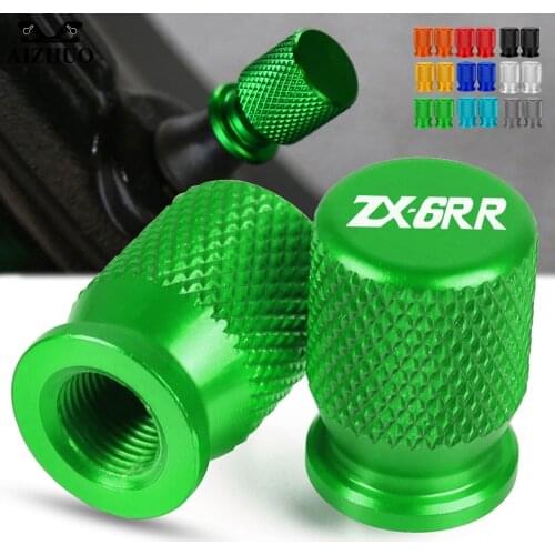 Motorcycle CNC Aluminum FOR KAWASAKI ZX6R ZX6RR ZX-6R ZX-6RR 2000-2004 Vehicle Wheel Tire Valve Air Port Stem Caps Covers Plug