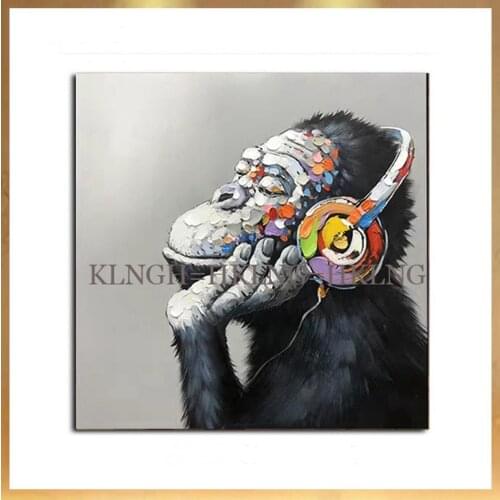 Free shipping monkey oil painting on canvas home abstract oil painting canvas paints Wall Art decoration picture