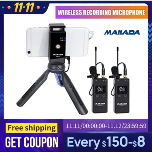 Mailada Vlog Go Wireless Microphone Microfone System Video Recording Lavalier Lapel Mic for iPhone Xs 11pro DSLR Cameras vs Rode