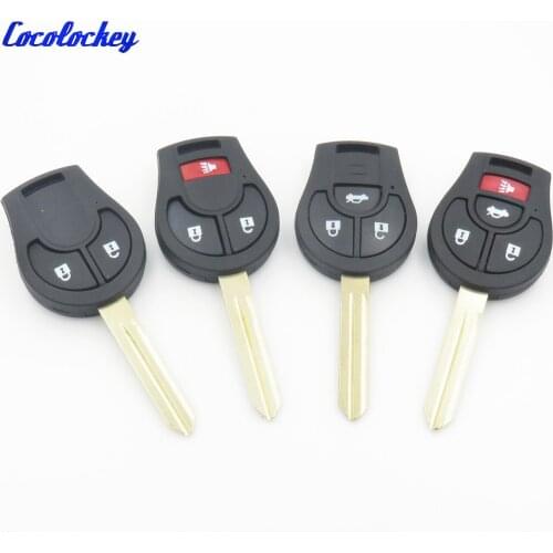 Cocolockey 4Buttons Remote Shell Key Fob Cover Fit for NISSAN TIIDA LIVINA MARCH Replacement Key Shell 3+1 Button