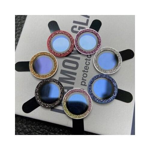 For iPhone 11 Pro 12 Pro Max Metal Ring Glitter Dimand Camera Lens Tempered Glass Protectors For iPhone 12 11 Pro Max 12 Mini