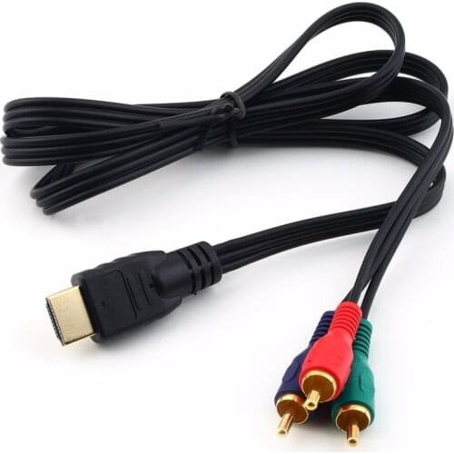 Elistooop HDMI-compatible Male to 3 RCA Cable Video Audio Converter Component AV Adapter Cable Cord