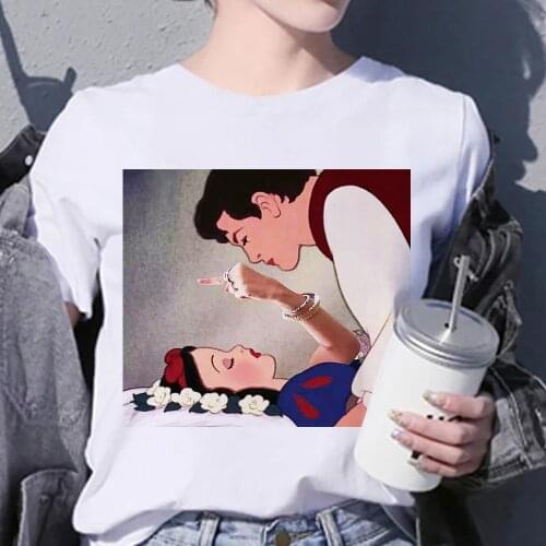 Women T-shirt Funny Snow White Princess Printed Personalized Style Short Sleeve Tops Women Hot Selling Disney Cartoon T Shirt