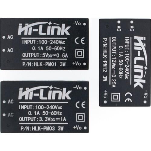 HLK-PM01 HLK-PM03 HLK-PM12 AC-DC 220V to 5V/3.3V/12V mini power supply module,intelligent household switch power supply module