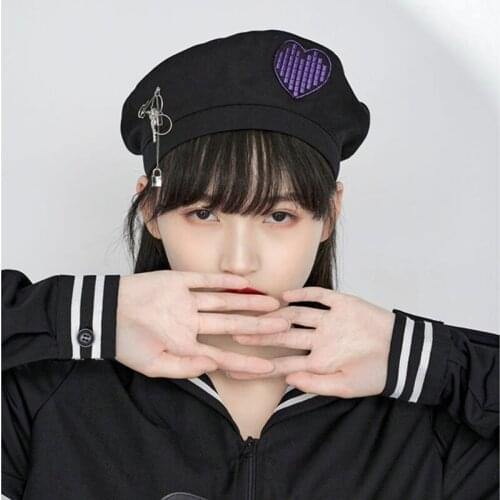 2021 New Fashion Adult Hat Casual Personalized Heart Embroidered Cotton Newsboy Caps Vintage Graphic Berets Gorras