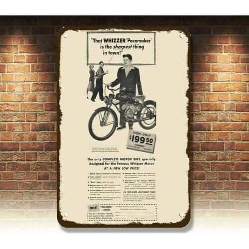 1949 WHIZZER PACEMAKER MOTOR BIKE / BICYCLE Vintage Look REPLICA METAL SIGN