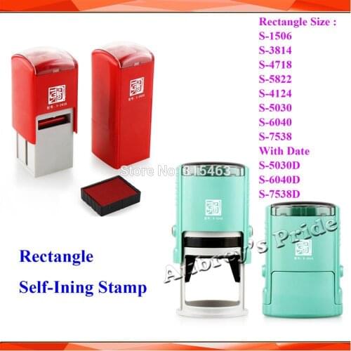 Square Rectangle Self Inking Stamp Holder No Rubber Pad for Laser Engraving Stamping Machine With Date